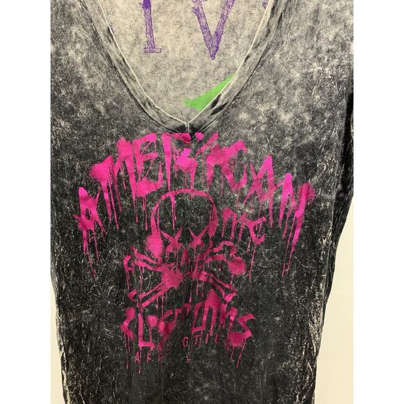 Affliction Reversible Women’s V Neck T Shirt Grunge Distressed Punk M Y2K - Picture 2 of 6